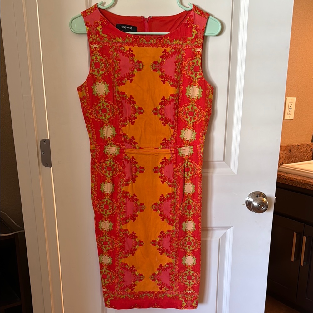 Vibrant Orange And Pink Dress